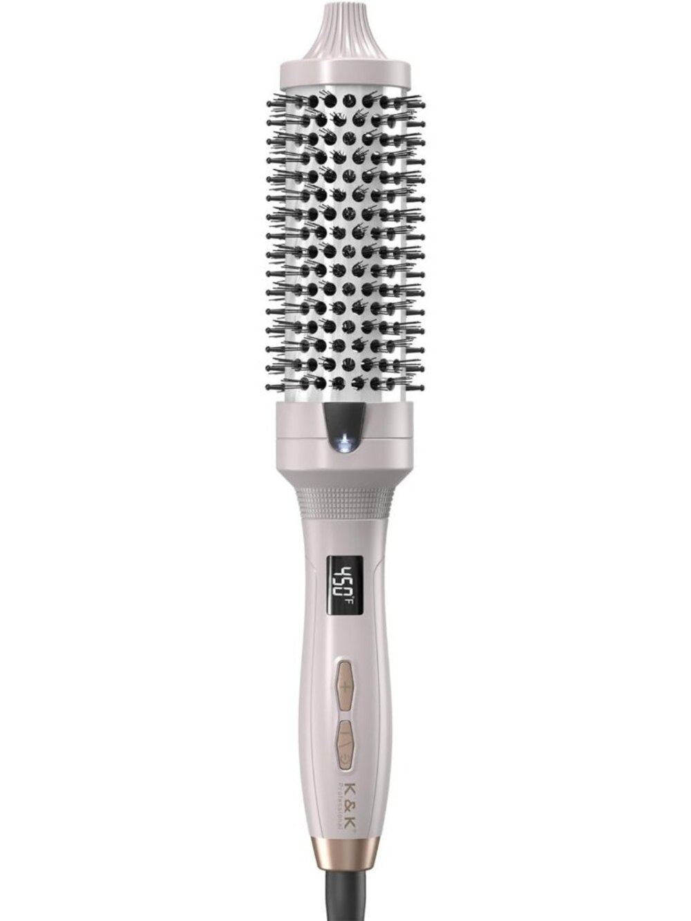 2-in-1 Heated Round Brush Volumizer & Straightener - 1.5 Inch Blowout Tool